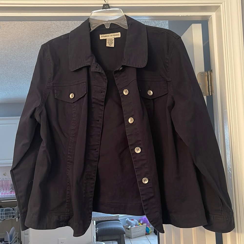 Navy blue jacket.